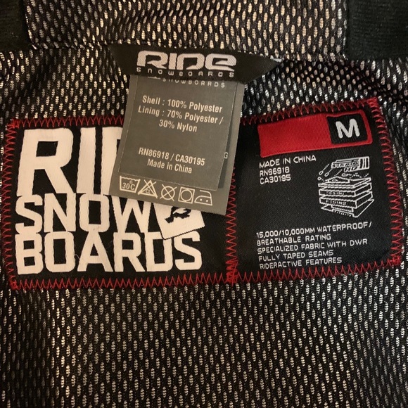 RIDE Ski Snowboard Jacket Winter Medium LIKE NEW - Picture 3 of 3